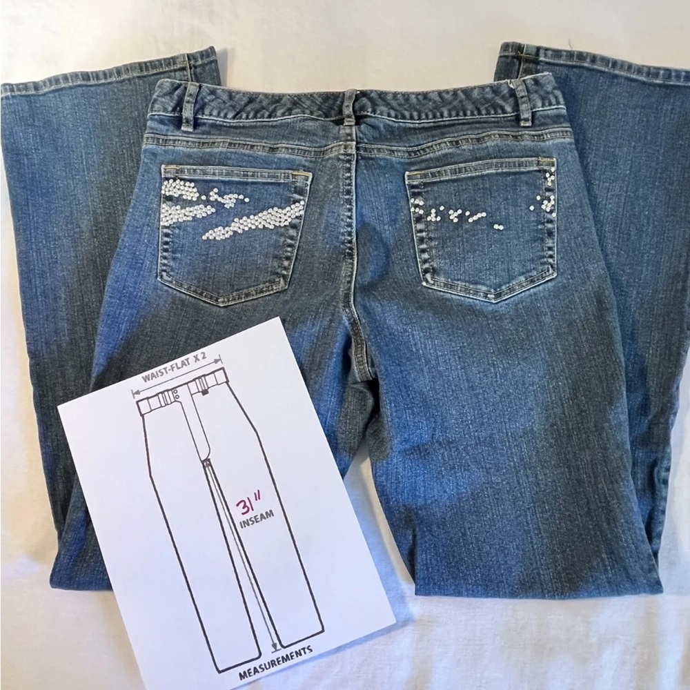 Michael Kors Jeans Denim Women Size 10 Inseam 31 Silver Studded Pockets